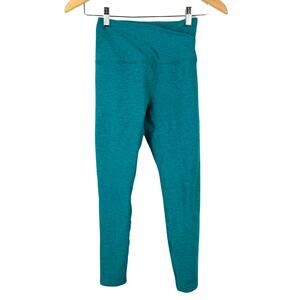 Beyond Yoga Teal Criss Cross Athletic Yoga Workout Performace Capri Leggings -XS